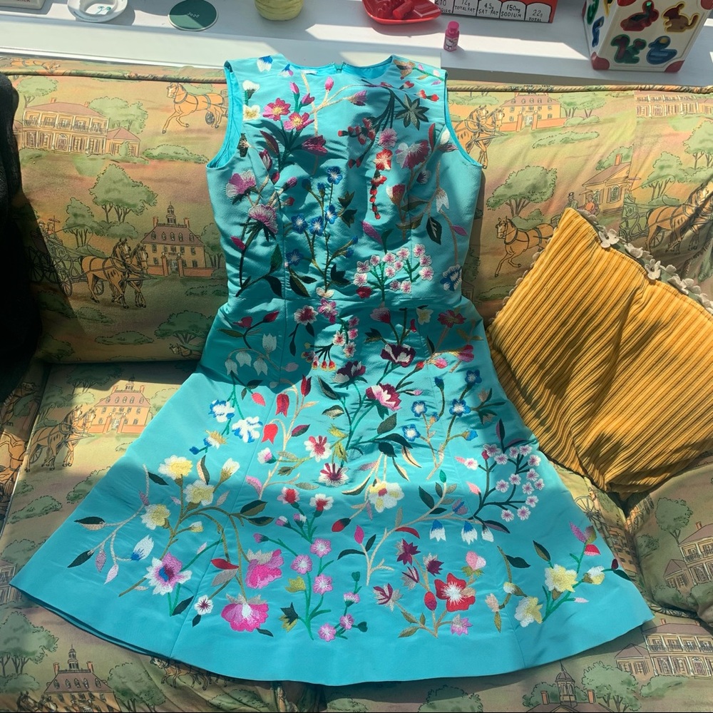 Oscar De La Renta Embroidered Dress